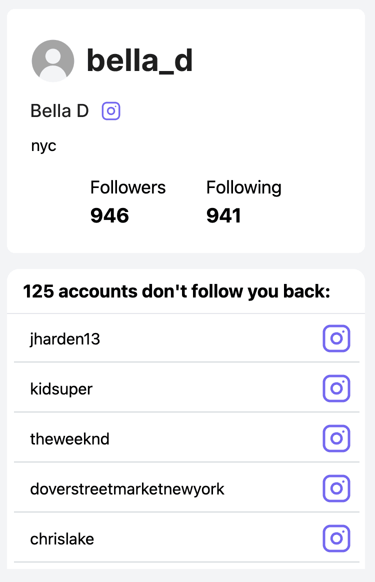 Followsback List