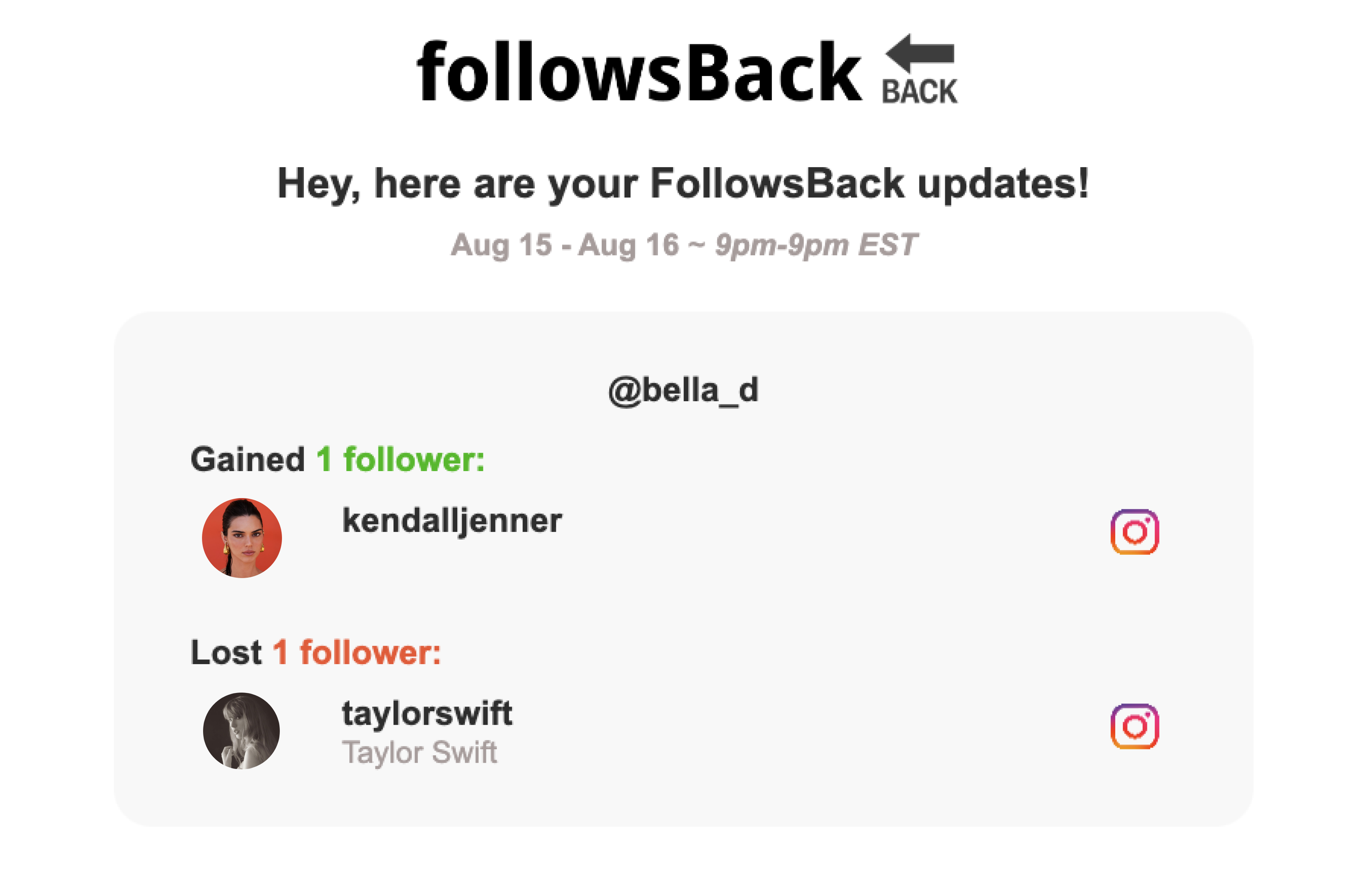 Followsback daily notifications example