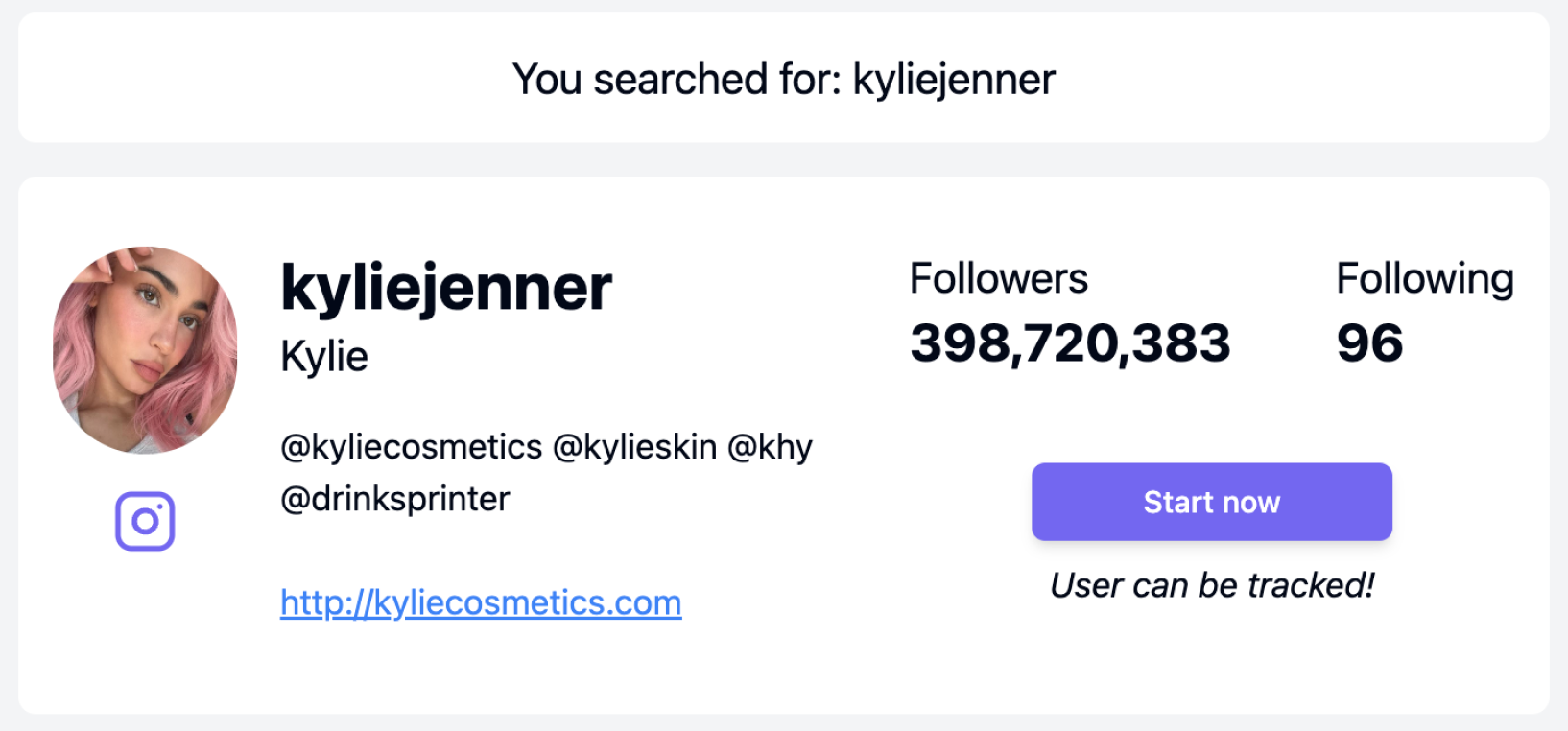 Followsback search example